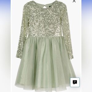 Zunie Sage Green Sequin Tulle Formal Dress